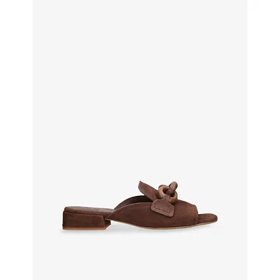 Pedro Garcia Womens Dark Brown Enna Suede Mules Eur 37.5 / 4.5 Uk
