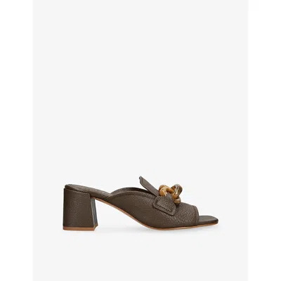 Pedro Garcia Womens Dark Brown Umita Leather Mules Eur 41 / 8 Uk