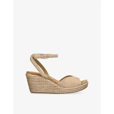 Pedro Garcia Womens Dk.brn Com Afra Suede Wedge Sandals Eur 37.5 / 4.5 Uk In Brown