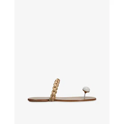 Pedro Garcia Womens  Pipa Satin Sandals In Gold