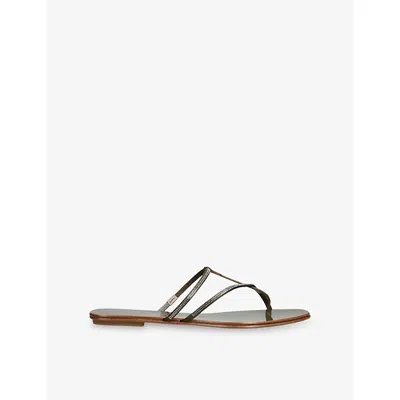 Pedro Garcia Estee T-strap Flat Sandals In Multi