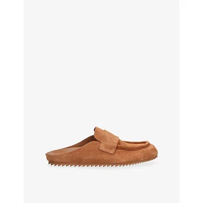 Pedro Garcia Womens Tan Blima Suede Backless Loafers Eur 39.5 / 6.5 Uk In Brown
