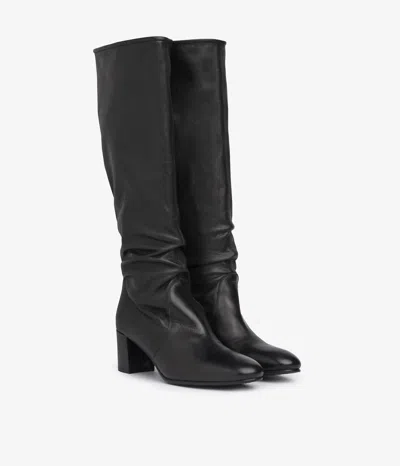 Pedro Garcia Xantia Tall Midi Slouch Leather Boots In Black