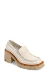 Pedro Garcia Zavanna Block Heel Loafer In Basmati Cervo