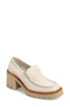 Pedro Garcia Zavanna Block Heel Loafer In Basmati Cervo
