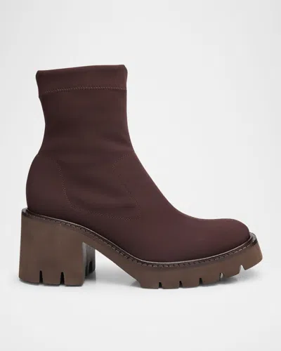 Pedro Garcia Zilia Stretch Nylon Ankle Booties In Brown