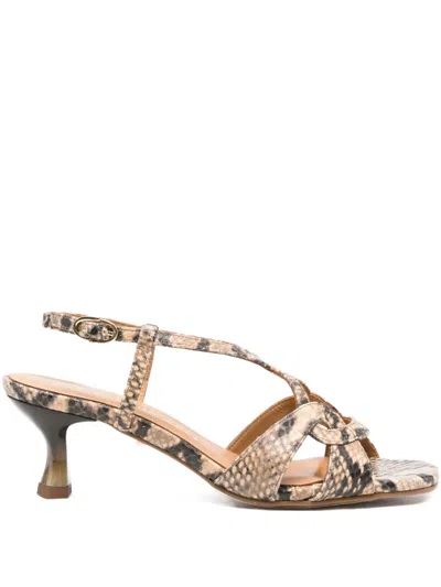 Pedro Miralles 60mm Snakeskin-effect Crisscross Sandals
