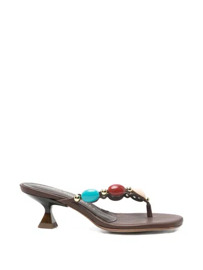 Pedro Miralles Bead-embellishment Sandals In Multi