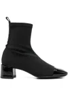 Pedro Miralles Cap-toe Sock Boots In Black