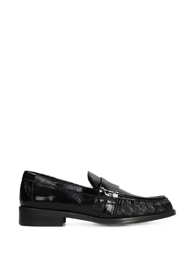 Pedro Miralles Gines Crinkled-effect Loafers In Black