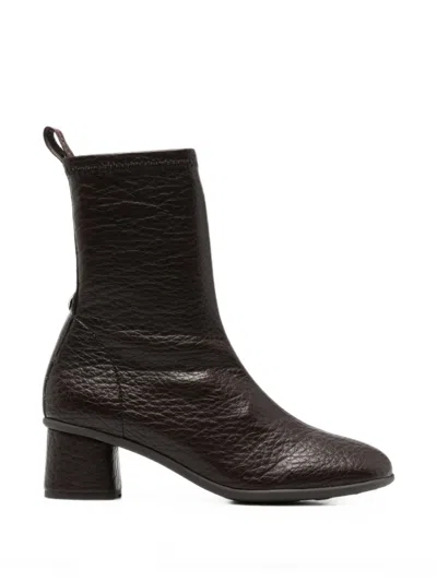 Pedro Miralles Grained Leather Ankle Boots In Brown