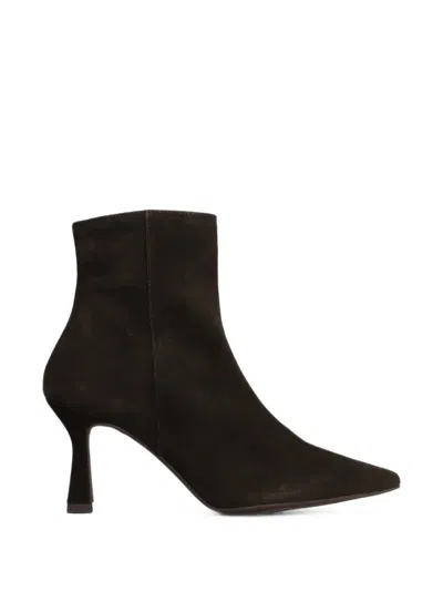 Pedro Miralles Pointed-toe Suede Ankle Boots In Brown