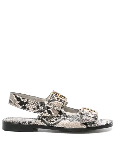 Pedro Miralles Python-print Sandals In Neutrals
