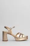 Pedro Miralles 80mm Crossover Platform Sandals In Gold