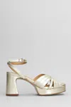 Pedro Miralles 80mm Crossover Platform Sandals In Gold