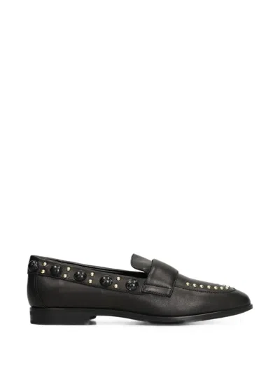 Pedro Miralles Sion Stud-embellished Leather Loafers In Black