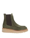 Pedro Miralles Weekend Woman Ankle Boots Military Green Size 8 Leather In Green