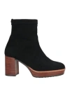 Pedro Miralles Woman Ankle Boots Black Size 6 Textile Fibers