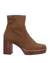 Pedro Miralles Woman Ankle Boots Khaki Size 7 Textile Fibers In Beige