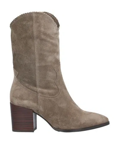 Pedro Miralles Woman Ankle Boots Dove Grey Size 11 Soft Leather