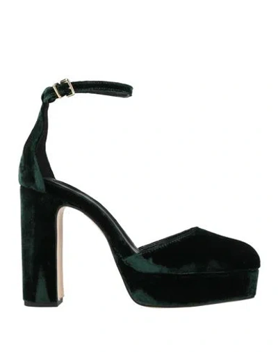 Pedro Miralles Woman Pumps Dark Green Size 10 Textile Fibers