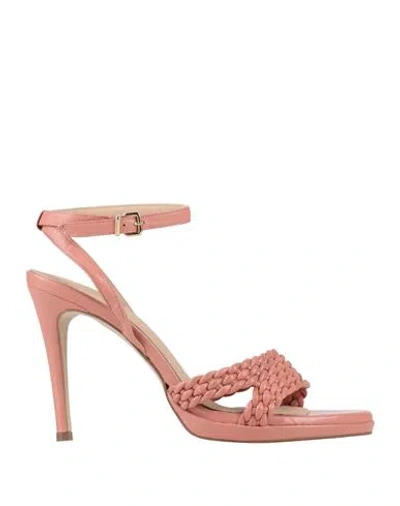 Pedro Miralles Woman Sandals Pastel Pink Size 7 Textile Fibers