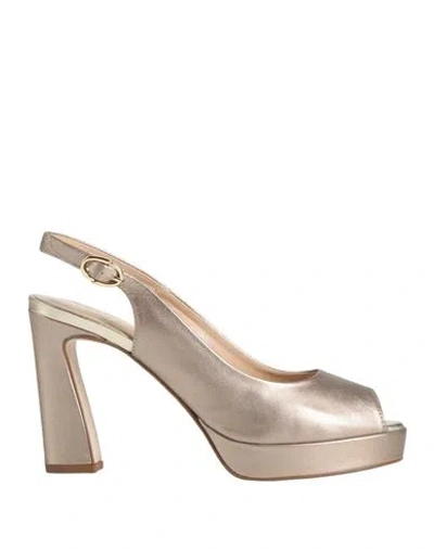 Pedro Miralles Woman Sandals Platinum Size 6 Leather In Gray