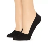 Peds Smooth Edge Low Cut Womens Multi-pack 2 Pair Liner Socks In Black