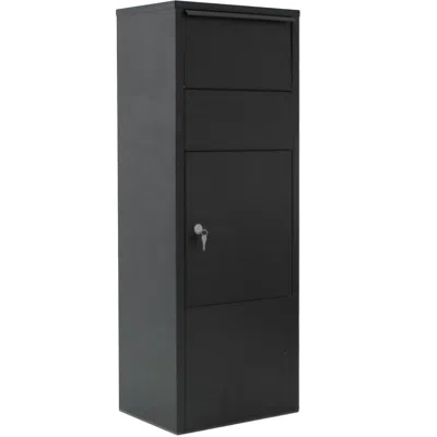 Peecaan Large Package Delivery Parcel Mail Drop Box For Black, 10.5" X 15.5" X 41.30",with Lockable Storage 