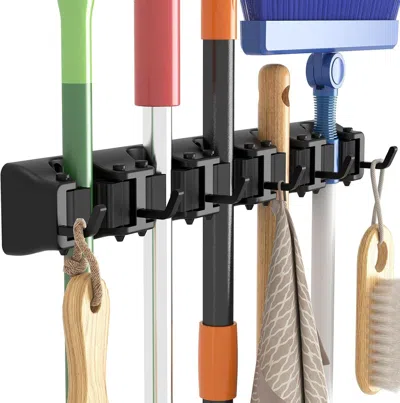 Peecaan Mop And Broom Holder Wall Mount, Anti-slip Broom Hanger For Kitchen Organization, Heavy Duty Cleanin In Multi