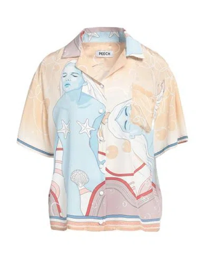 Peech Woman Shirt Beige Size L Silk In Neutral