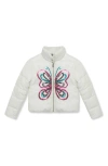 Peek Aren't You Curious Kids' Butterfly Puffer Jacket In Off-white