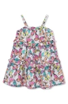 Peek Aren't You Curious Kids' Butterfly Tiered Ruffle Cotton Dress In Pink Print