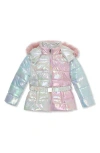 Peek Aren't You Curious Kids' Colorblock Iridescent Quilted Puffer Jacket