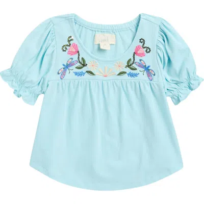 Peek Aren't You Curious Kids' Embroidered Puff Sleeve Top