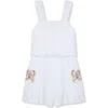 Peek Aren't You Curious Kids' Embroidered Tank Romper In White