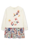 Peek Aren't You Curious Kids' Floral Embroidered Mock Two-piece Dress In Multi