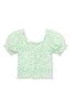 Peek Aren't You Curious Kids' Floral Print Smocked Top In Print
