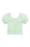 Peek Aren't You Curious Kids' Floral Print Smocked Top In Print