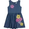 Peek Aren't You Curious Kids' Groovy Flowers Sleeveless Dress In Med Stone