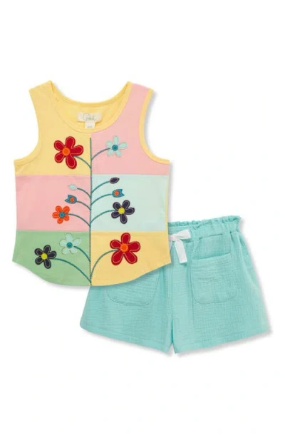 Peek Aren't You Curious Kids' Growing Flowers Tank & Gauze Shorts Set