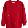 Peek Aren't You Curious Kids' Lace Appliqué Oversize Sweatshirt & Leggings Set In Red
