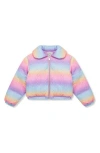 Peek Aren't You Curious Kids' Rainbow Ombré Quilted Jacket In Multi