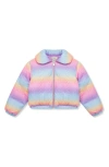 Peek Aren't You Curious Kids' Rainbow Ombré Quilted Jacket In Multi