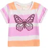 Peek Aren't You Curious Kids' Sequin Butterfly Ombré Stripe T-shirt