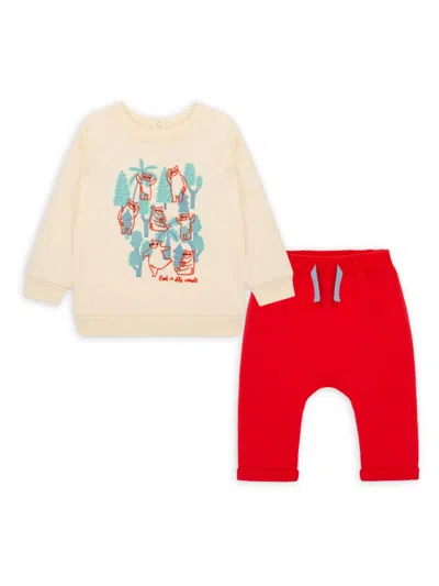 Peek Baby Boy's 2-piece Graphic Sweatshirt & Pants In Cream