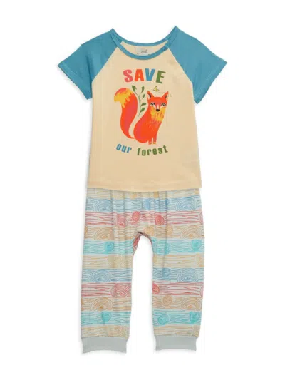 Peek Baby Boy's 2-piece Save Our Forest Tee & Pants Set In Tan Multi