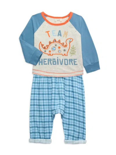Peek Baby Boy's 2-piece Team Herbivore Tee & Pants Set In Grey Heather