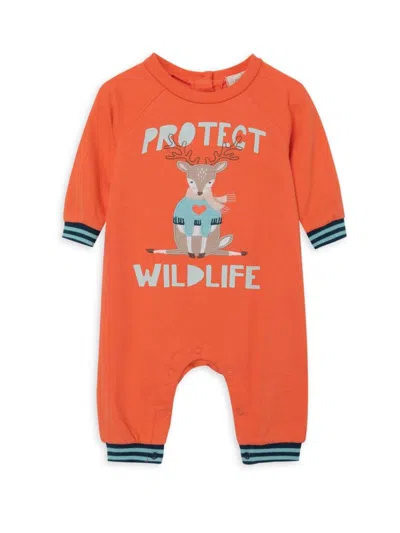 Peek Baby Boy's Wildlife Coverall In Coral