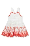 Peek Essentials Embroidered Lace Accent Dress In White